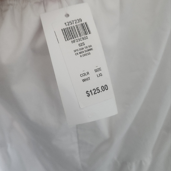 Honey Maxi Dress white sleeve L size - Picture 5 of 6